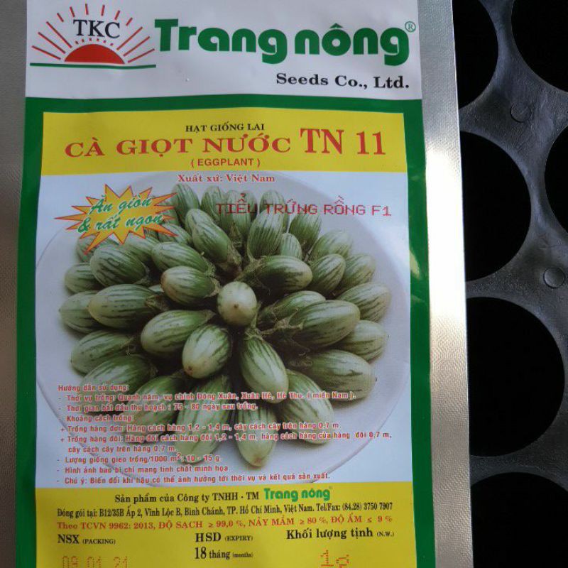 hạt giống cà giọt nước - cà trứng rồng - gói 1gr
