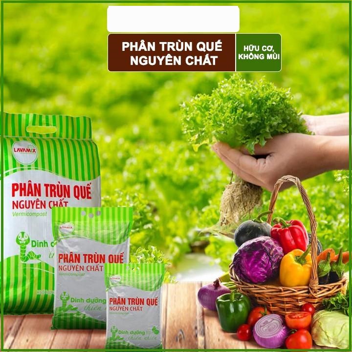 bao 2kg Phân trùn quế nguyên chất LAVAMIX - Bổ sung dinh dưỡng, cải tạo đất