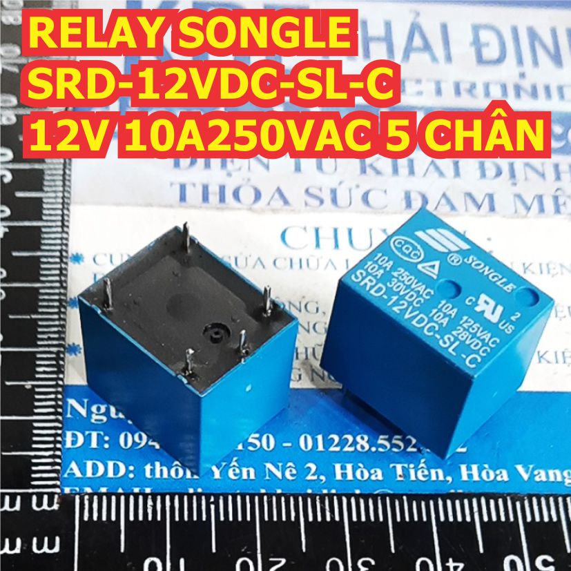 5 con RELAY SONGLE SRD-12VDC-SL-C 12V 10A250VAC 5 CHÂN (giá 5 con) kde0123