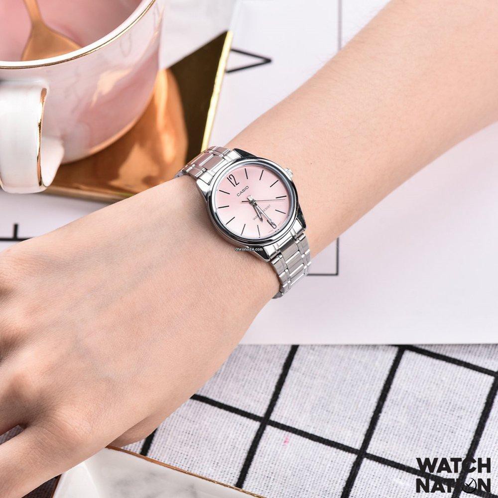 Đồng hồ nữ dây thép không ghỉ Casio LTP-V005D-4BUDF chính hãng