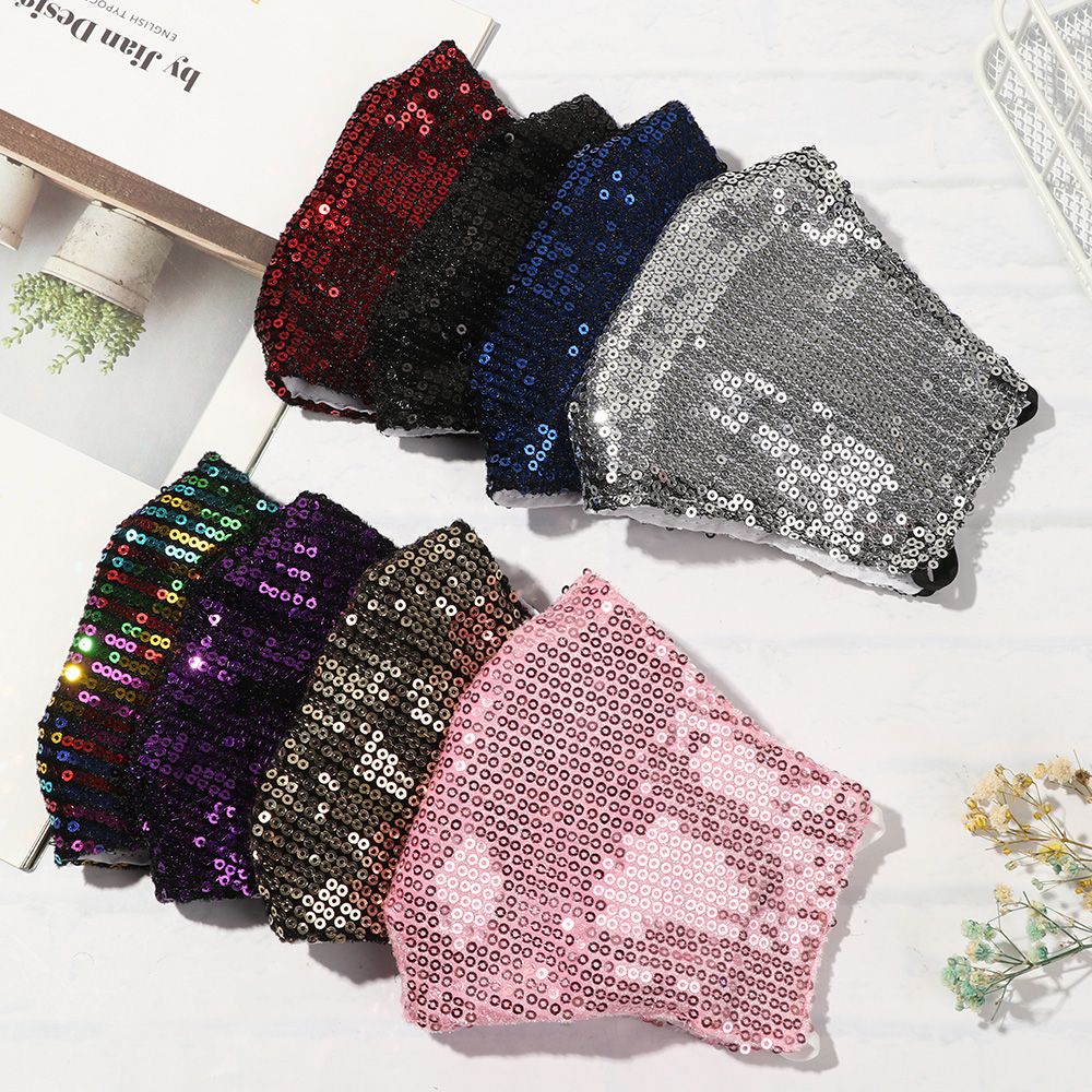 Khẩu Trang Cotton Đính Kim Sa Lấp Lánh Chống Bụi Chống Sương Mù Có Thể Tái Sử Dụng Thời Trang Cho Nam Và Nữ