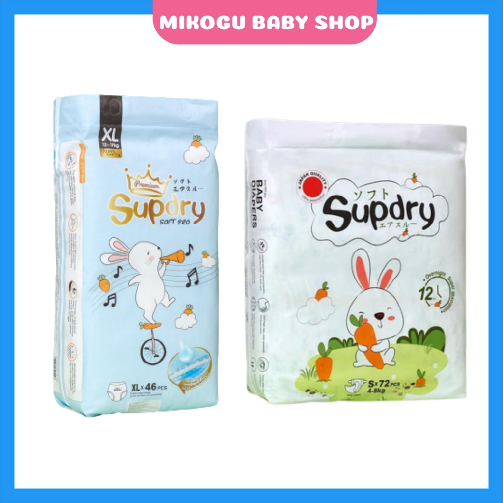 Bỉm Supdry FREESHIP Supdry nội địa trung cao cấp mềm mỏng siêu thấm - Tã Supdry Quần đủ size M64/L58/XL52/XXL50