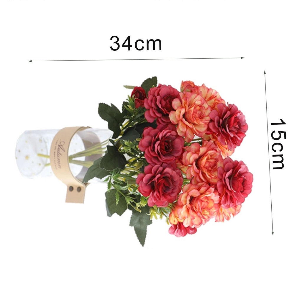 Nhánh hoa mẫu đơn nhân tạo 6 đầu sống động trang trí đám cưới