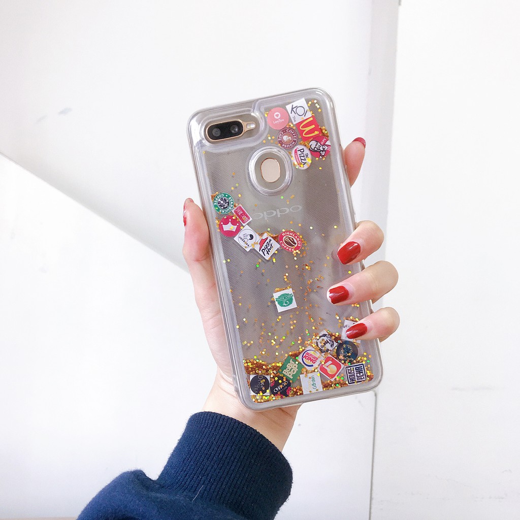 Ốp Iphone Oppo Nhũ chảy Fastfood F11 F9/A7/A5s F11Pro/K3 F7 A50s A30s A3s J8 A6+ A20 A30 A10 A7 2018 Huawei Nova3i