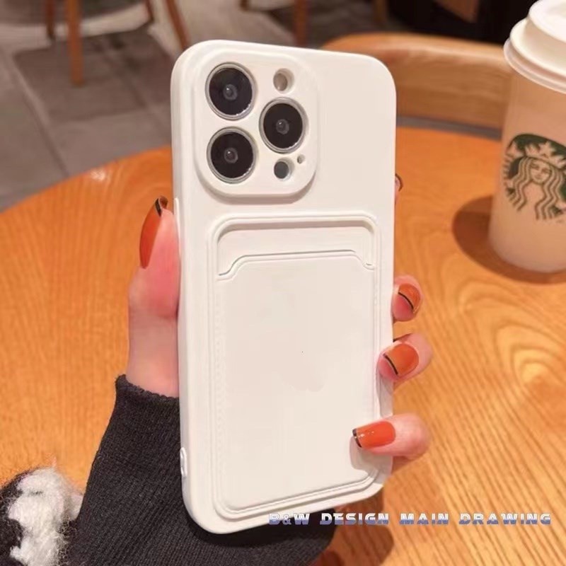 Ốp Điện Thoại Silicon Mềm Chống Sốc Có Ngăn Đựng Thẻ Thời Trang Cho iPhone 13 12 11 Pro MAX IX XS MAX XR 7 8 Plus