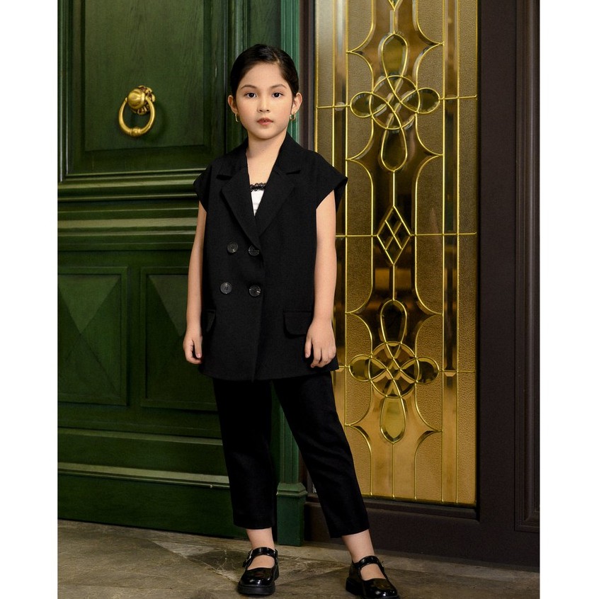 Quần âu dài thiết kế 137Kids cạp lưng chun cho bé gái đi chơi dự tiệc