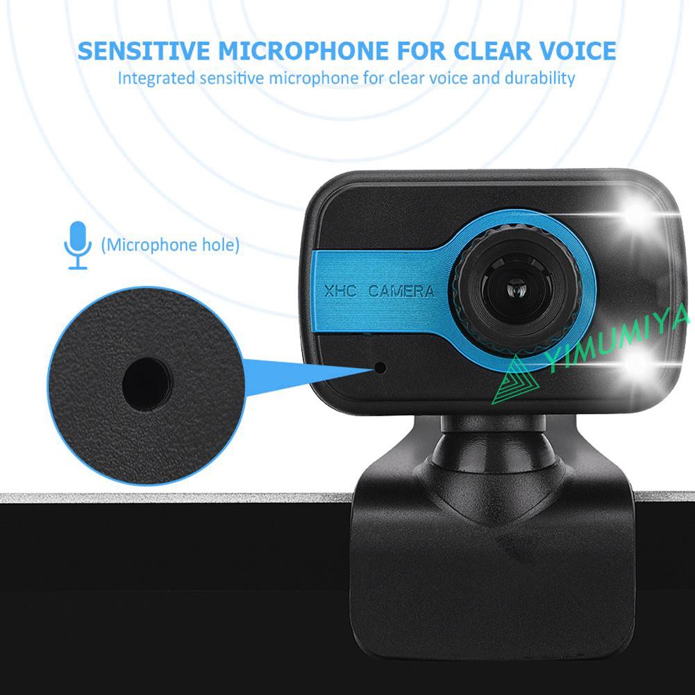 Webcam Usb Hd 2 Đèn Led Hỗ Trợ Quay Ban Đêm Kèm Micro | BigBuy360 - bigbuy360.vn