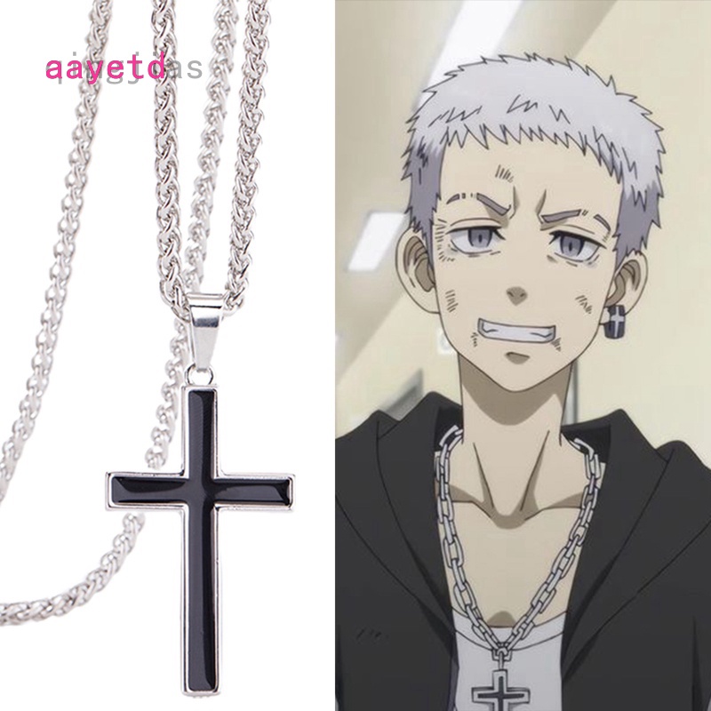 aayetd Anime Tokyo Revengers Cross Pendant Necklace Fashion Hip Hop Mitsuya Takashi Trong Cosplay Jewelry Gift Fan Collection