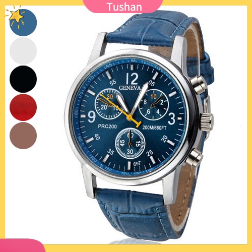 Đồng hồ dây giả da kiểu dáng thời trang sang trọng cho nam và nữ