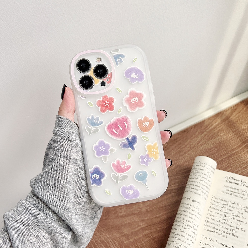 Ốp Điện Thoại tpu Dẻo In Hình Hoa Đáng Yêu Cho iphone 11 12 13 pro max mini XR XS 7 8 plus