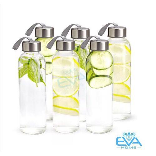 Bình nước có dây quai thủy tinh 300ml/ 500ml cứng cáp [Giá sỉ/ lẻ]