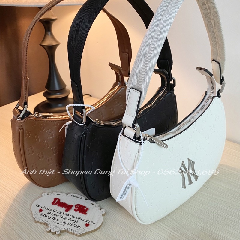 Túi nữ kẹp nách, đeo vai  size 23 chất da vân dập chữ chìm full màu