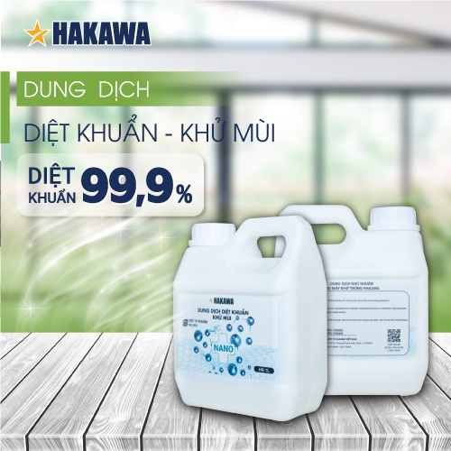 Dung dịch khử mùi diệt khuẩn nano hương chanh sả HAKAWA - HK-1 lít - Sản phẩm chính hãng