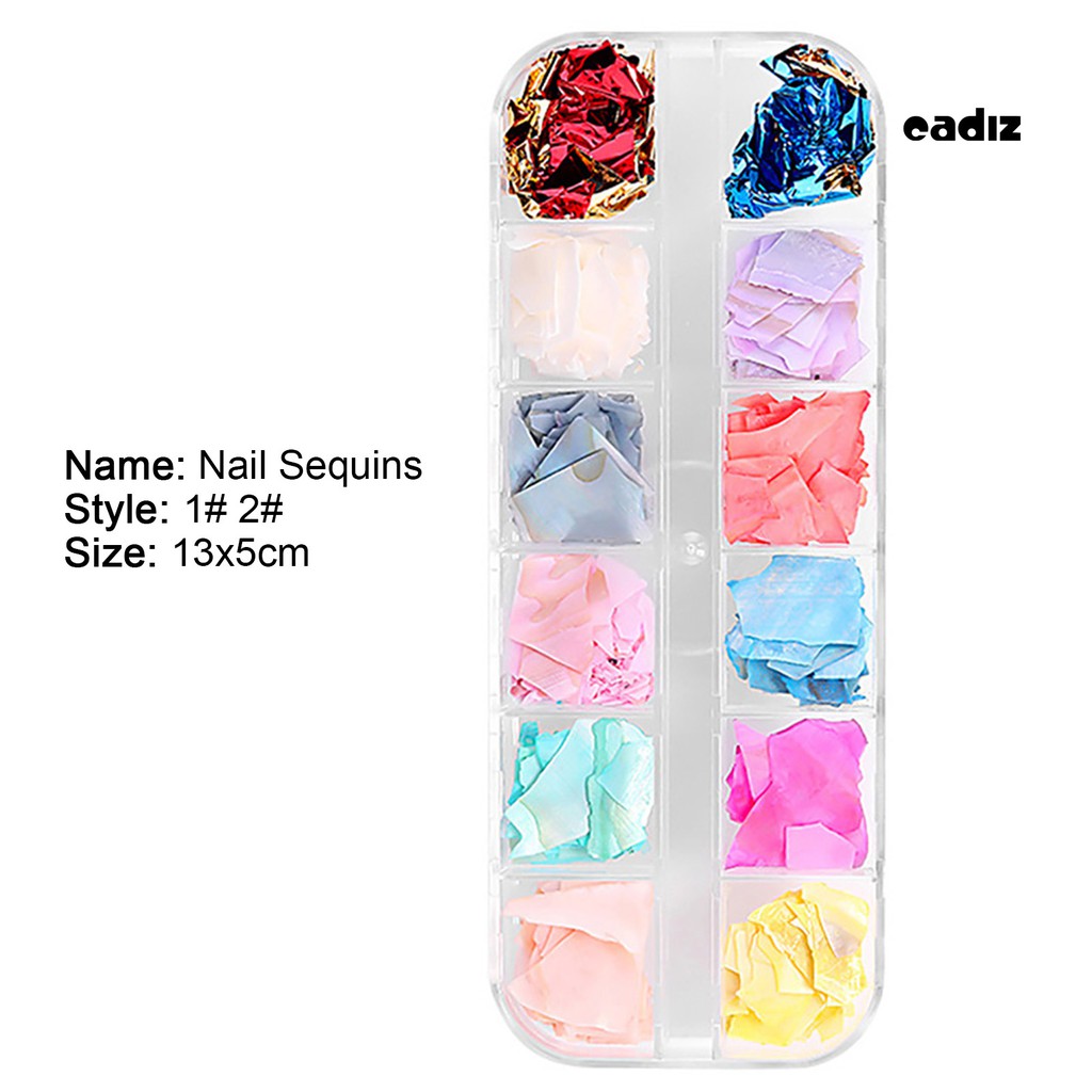 [Hàng mới về] Set 12 Lọ Kim Sa Trang Trí Móng Tay Độc Đáo