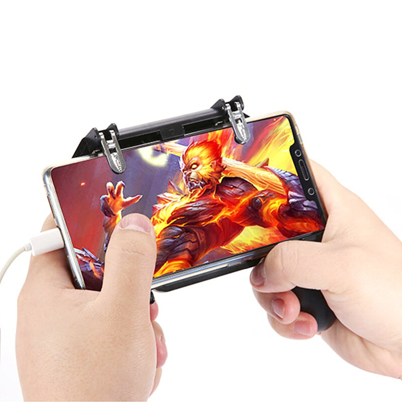 【New】 PUBG Mobile Gamepad Joystick Metal L1 R1 Trigger Game Shooter Controller for iPhone Android Phone Mobile Gaming Gamepad 【ziyi】