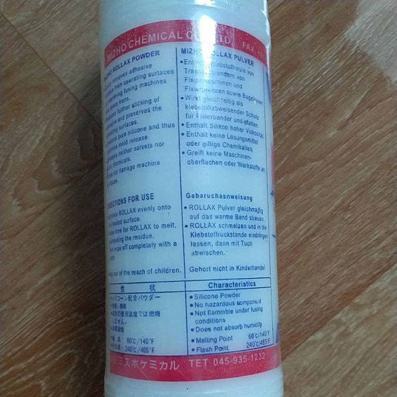 Bột tẩy keo băng chuyền ( bột tẩy băng chuyền máy ép mếch) Rollax.