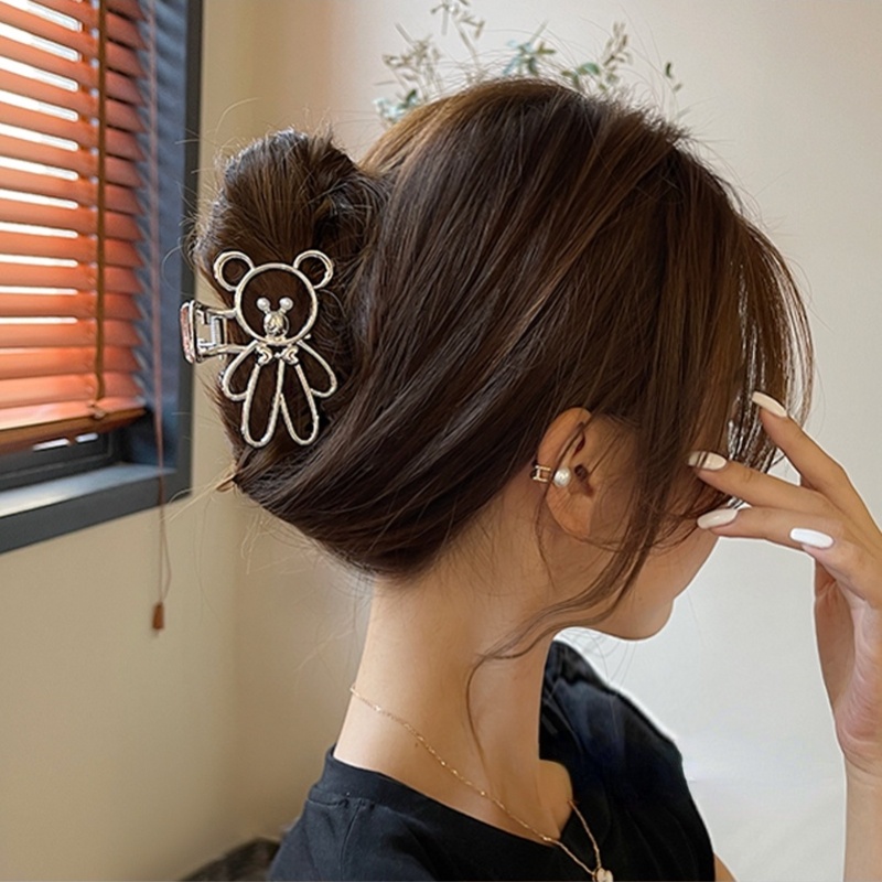 Kẹp tóc kim loại thiết kế đơn giản phong cách Hàn Quốc