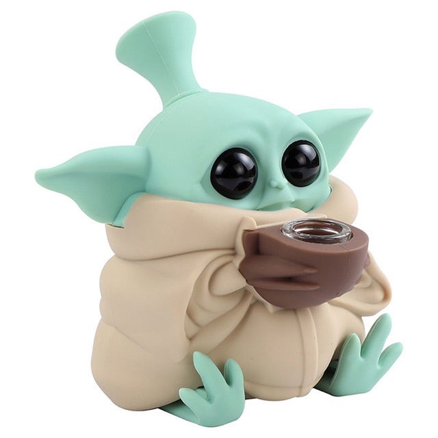 Dụng Cụ Hút Thuốc Silicone 14CM Chống Thấm Nước Hình Nhân Vật Hoạt Hình Yoda