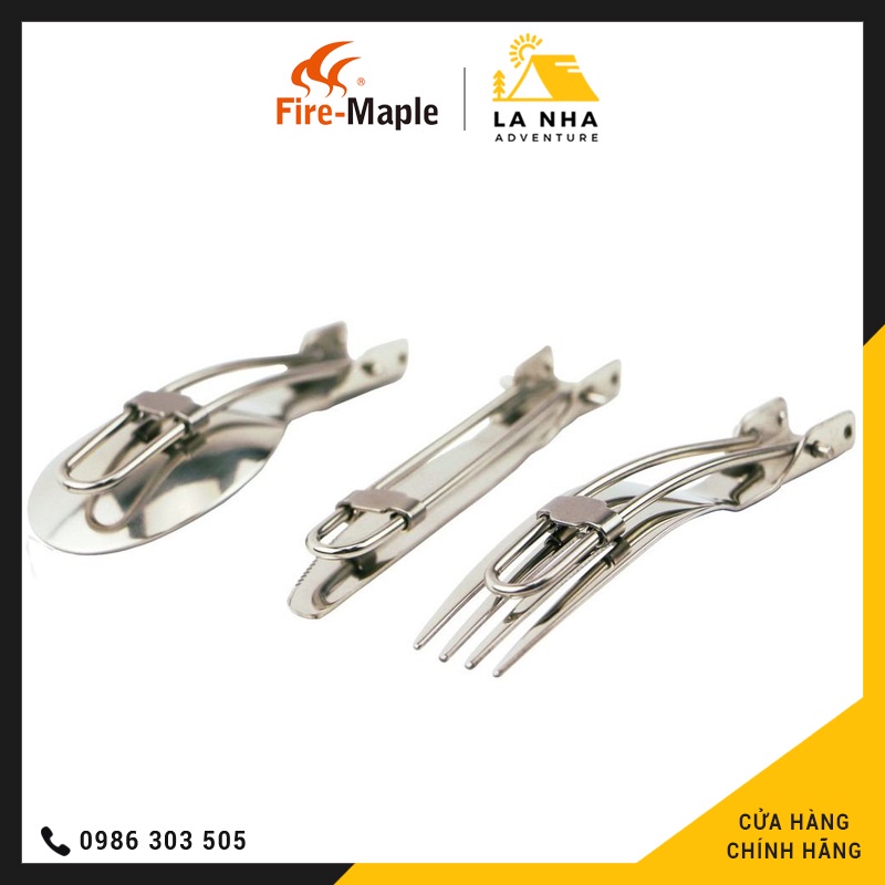 Set 3 món Dao Thìa Dĩa/Dao Muỗng Nĩa gập gọn Inox Cao Cấp Fire Maple FMT-803 Chính hãng Là Nhà - tiện lợi mang đi