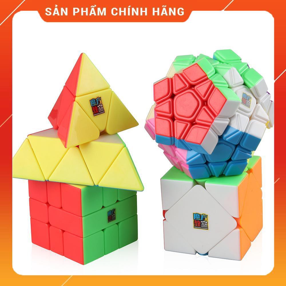 Đồ chơi Combo 4 rubik MoFangJiaoShi Gift Packing with 4 cubes Black - Combo rubik biến thể