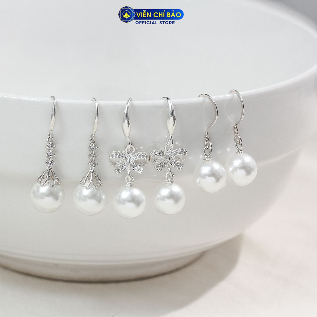 Bông tai bạc nữ đính đá nhiều kiểu dáng chất liệu bạc 925 thời trang phụ kiện trang sức Viễn Chí Bảo