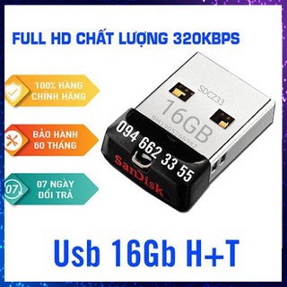 Usb ô tô, USB cho xe hơi, 16GB H +T, bảo hanh 5 năm, siêu nhỏ gọn