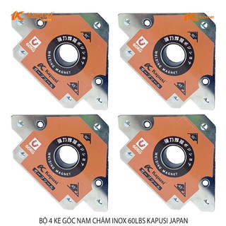 Bộ 4 ke góc nam châm inox 60lbs kapusi japan - nam châm ke góc vuông 60kg