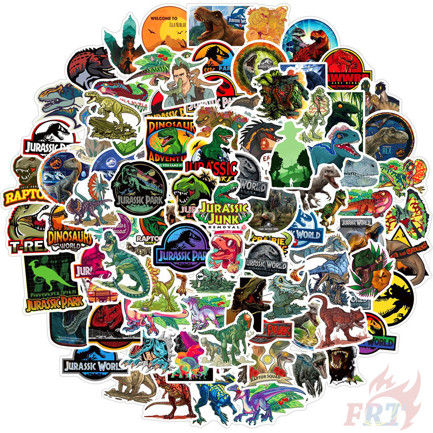 100Pcs/Set ❉ Jurassic Park：Classical Movie  - Series A Dinosaurs Adventure Stickers ❉ Dinopark Waterproof DIY Decals Doodle Stickers