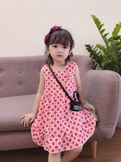 VÁY TIỂU THƯ CHẤM BI CHO BÉ GÁI