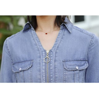 Đầm Jean Nữ Form Dài Duyên Dáng Thắt Dây Eo