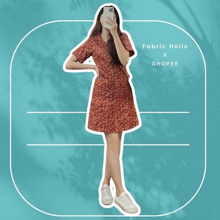 Váy sơ mi họa tiết hoa nhí Fabric Holic | BigBuy360 - bigbuy360.vn
