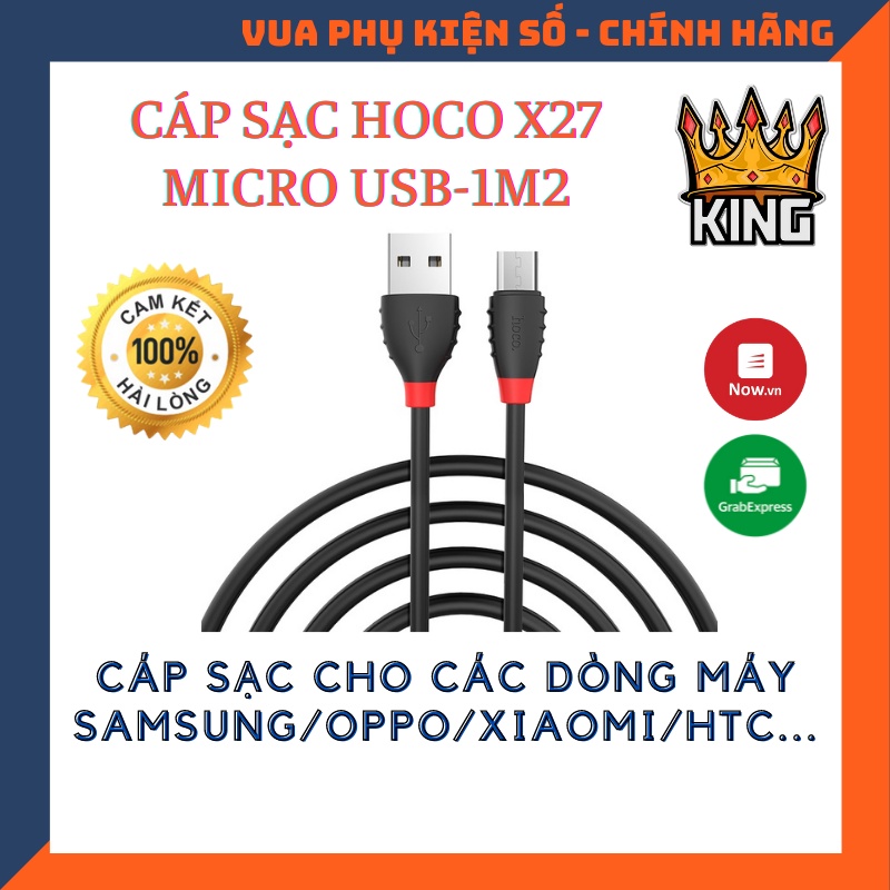 Cáp sạc Micro USB Hoco X27 chính hãng 1m2 Giá tốt
