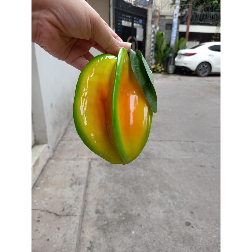 1 Quả khế giả màu vàng - trái cây giả - Hoa giả - Hương Flower