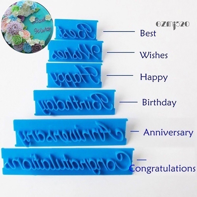 Set 6 Chữ Viết Tay Dùng Để Trang Trí Bánh Kem Tiện Dụng
