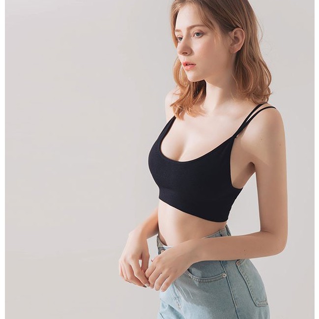 [Mã WABRM50 giảm 15% đơn 99k] Áo bra thun gân dây đôi cổ U gợi cảm nữ Air Space 1925005 | BigBuy360 - bigbuy360.vn