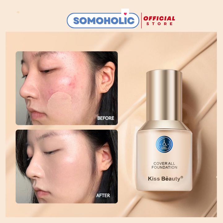 Kem Nền Che Phủ Tự Nhiên Kiềm Dầu Lâu Trôi Kiss Beauty Mẫu Mới Nhất Somoholic PN2