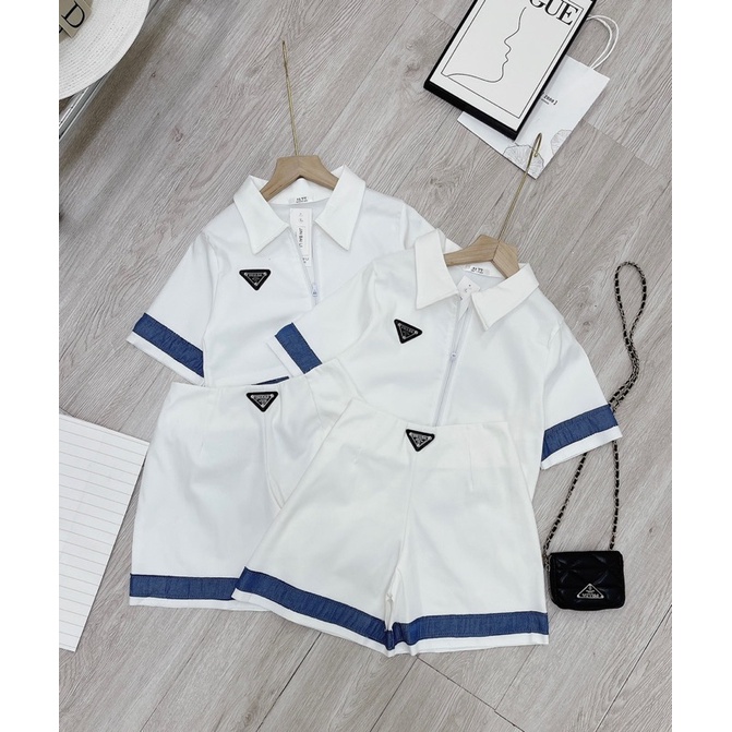 Set bộ nữ sang chảnh áo croptop phối quần viền chất cực đẹp