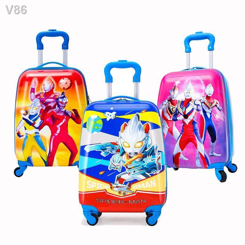 ﹉Vali Ultraman dành cho trẻ em Bánh xe đa năng Hộp đựng mật khẩu 19 inch đẩy 18 hành lý cậu bé