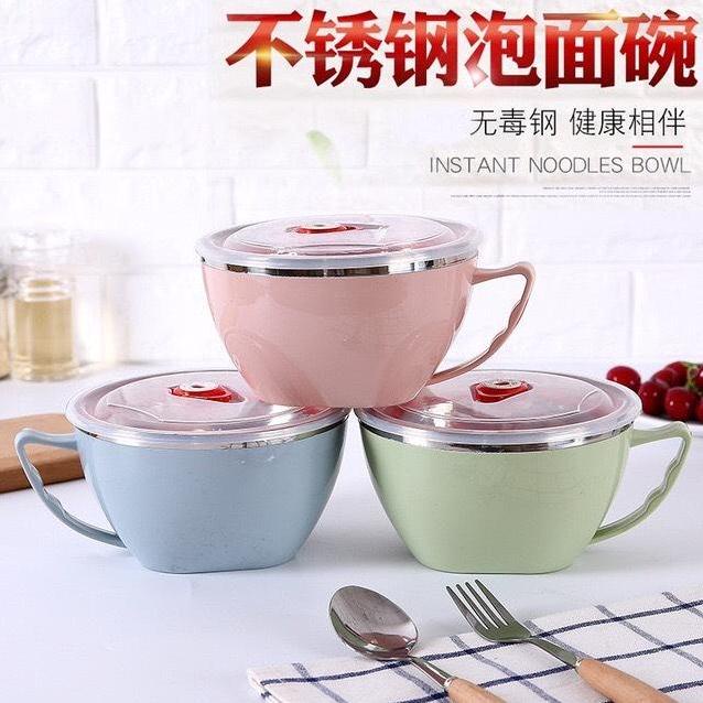 Bát ăn giữ nhiệt có nắp chống đổ 900ml