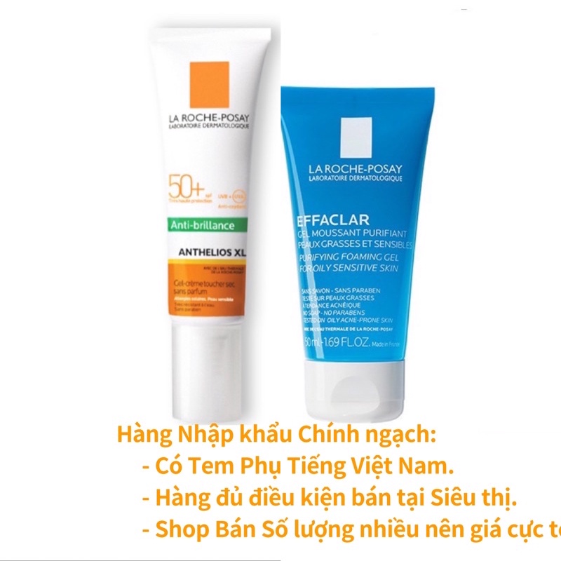 Bộ sản phẩm chống nắng và làm sạch La Roche-Posay Anthelios Dry Touch