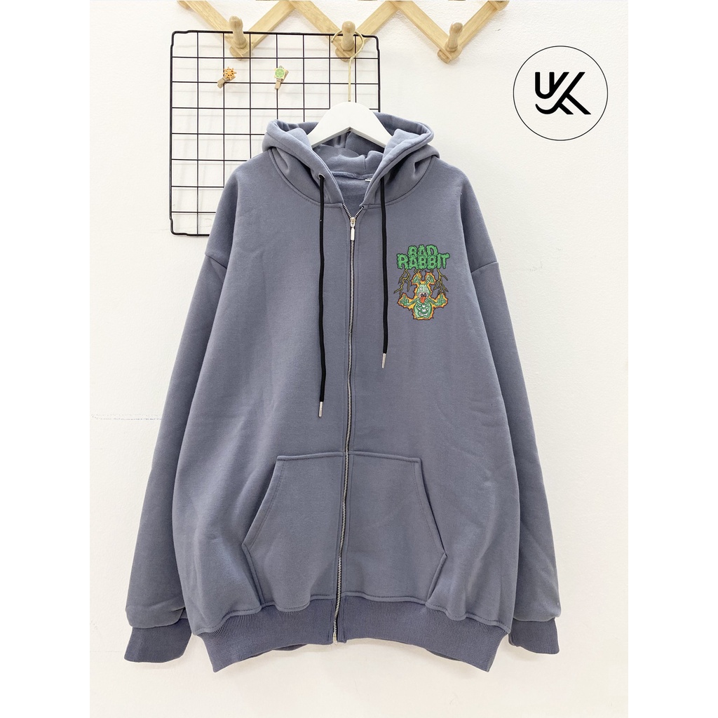 Áo Nỉ HOODIE BAD RABBIT dây kéo, Form Rộng Ulzzang Unisex , hoodie nỉ bông cao cấp, nam nữ. kkimshop