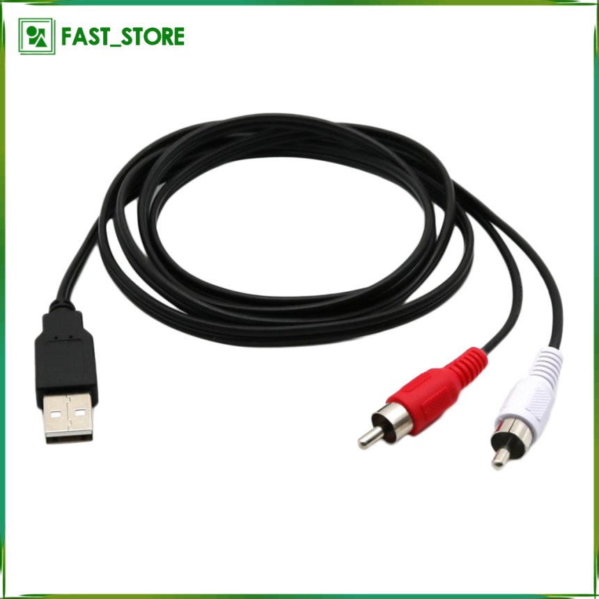 Dây Cáp Chuyển Đổi 1.5m Usb A Male Sang 2x Rca Phono Male Av