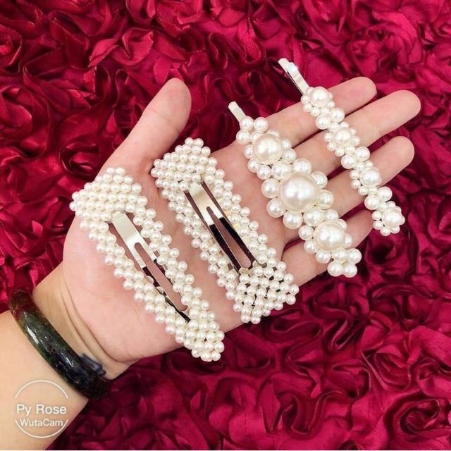 Kẹp tóc ngọc trai nhân tạo style Korean