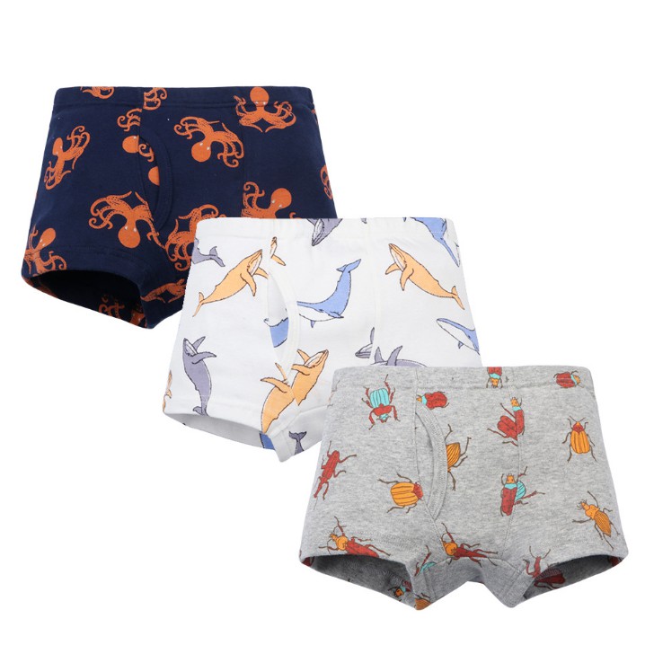 [ HÀNG HOT]  Set 3 Quần chip đùi , quần lót bé trai hàng cao cấp 100% cotton [ Giao màu Ngẫu Nhiên]