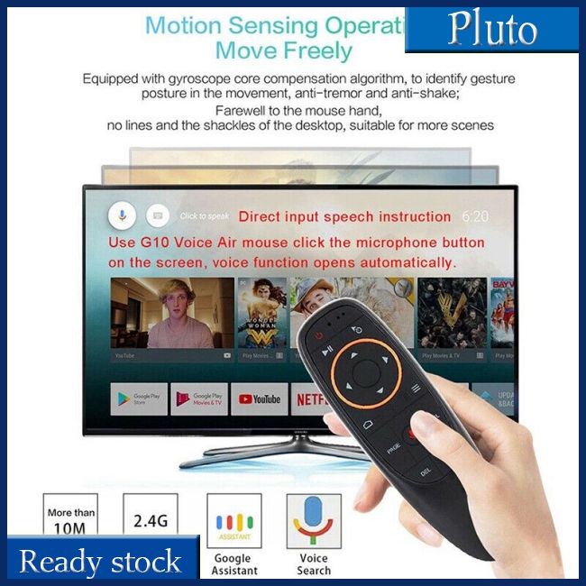Điều khiển từ xa G10S ABS + nút silicon 2.4GHz cho TV thông minh PC