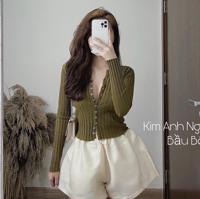 Áo len nữ tay dài dáng ôm body hàng quảng châu M2&4Teen