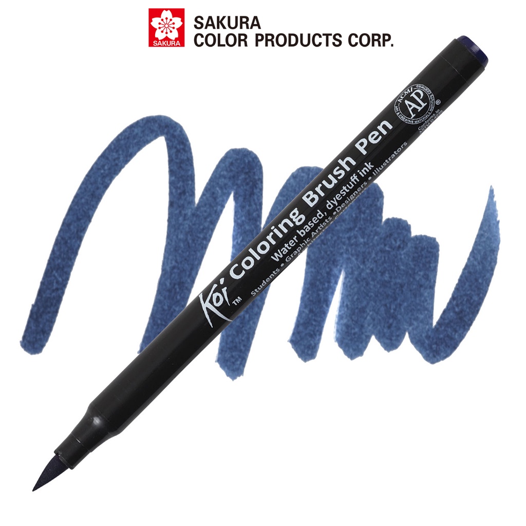 Bút lông màu nước ngòi cọ Sakura Koi Coloring Brush Pen Màu Prussian Blue