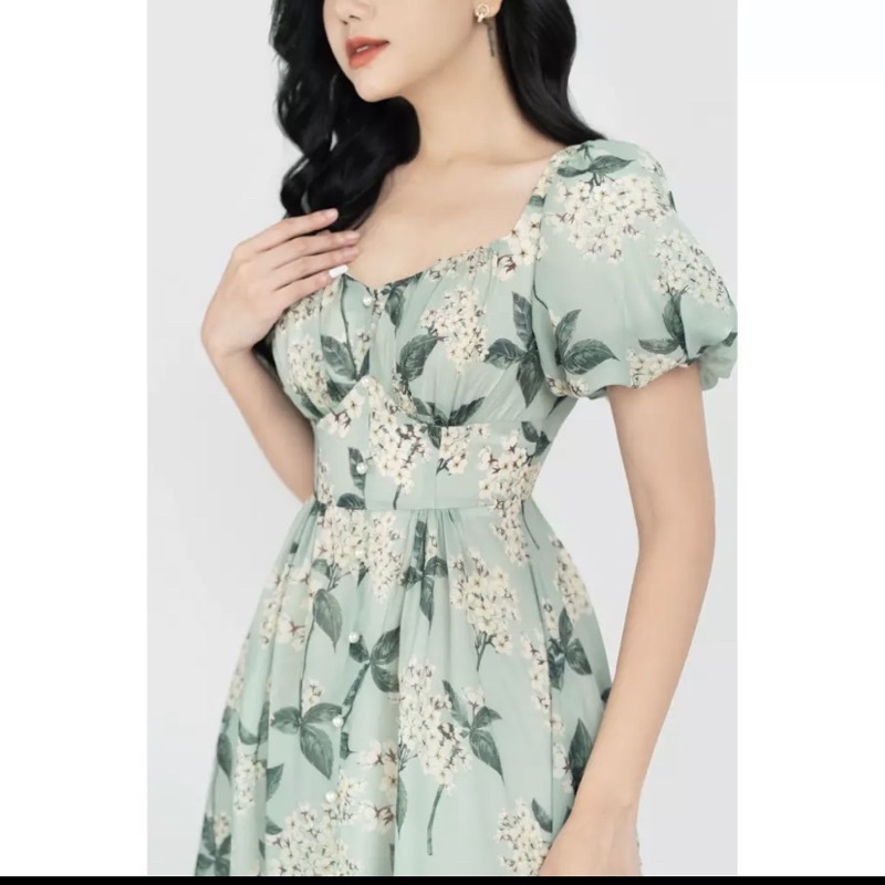 Váy hoa nhúm ngực Lép