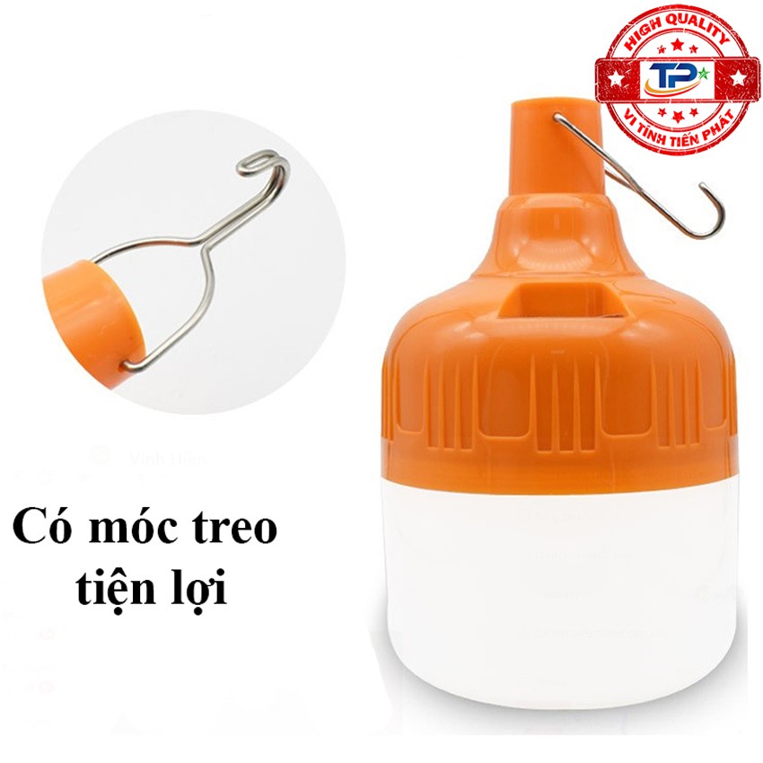 Bóng đèn LED sạc tích điện 80W với 3 chế độ sáng, chống nước, dùng khi mất điện, bán hàng, cắm trại, du lịch NĐ 9506