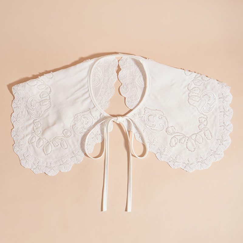 Khăn Choàng Cổ Thêu Hoa Đính Hạt Có Thể Tháo Rời Phong Cách Hàn Quốc Cho Nữ